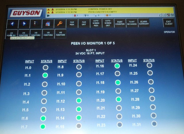 Guyson Shot Peening HMI Input-Output Monitor-2