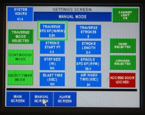 Motion Control Report Screen on Guyson HMI