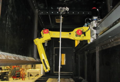 Custom Robot-On-Rail Blasting and Shot Peening System for Aerospace Industry