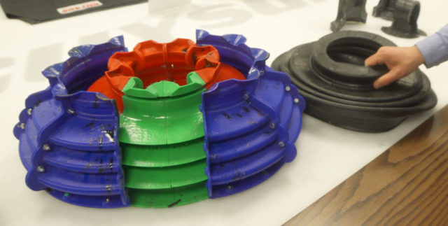 In-house mold for protective rubber parts for robots